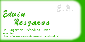 edvin meszaros business card